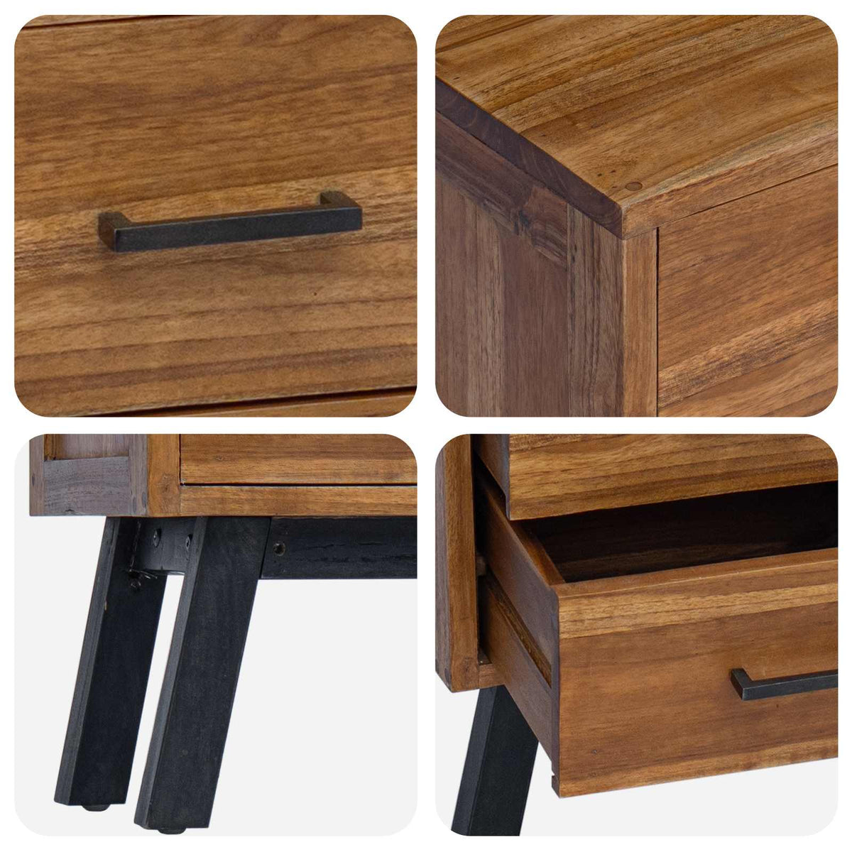 Noćni ormarić Prirodna Čvrsto teak drvo 40 x 35 x 55 cm
