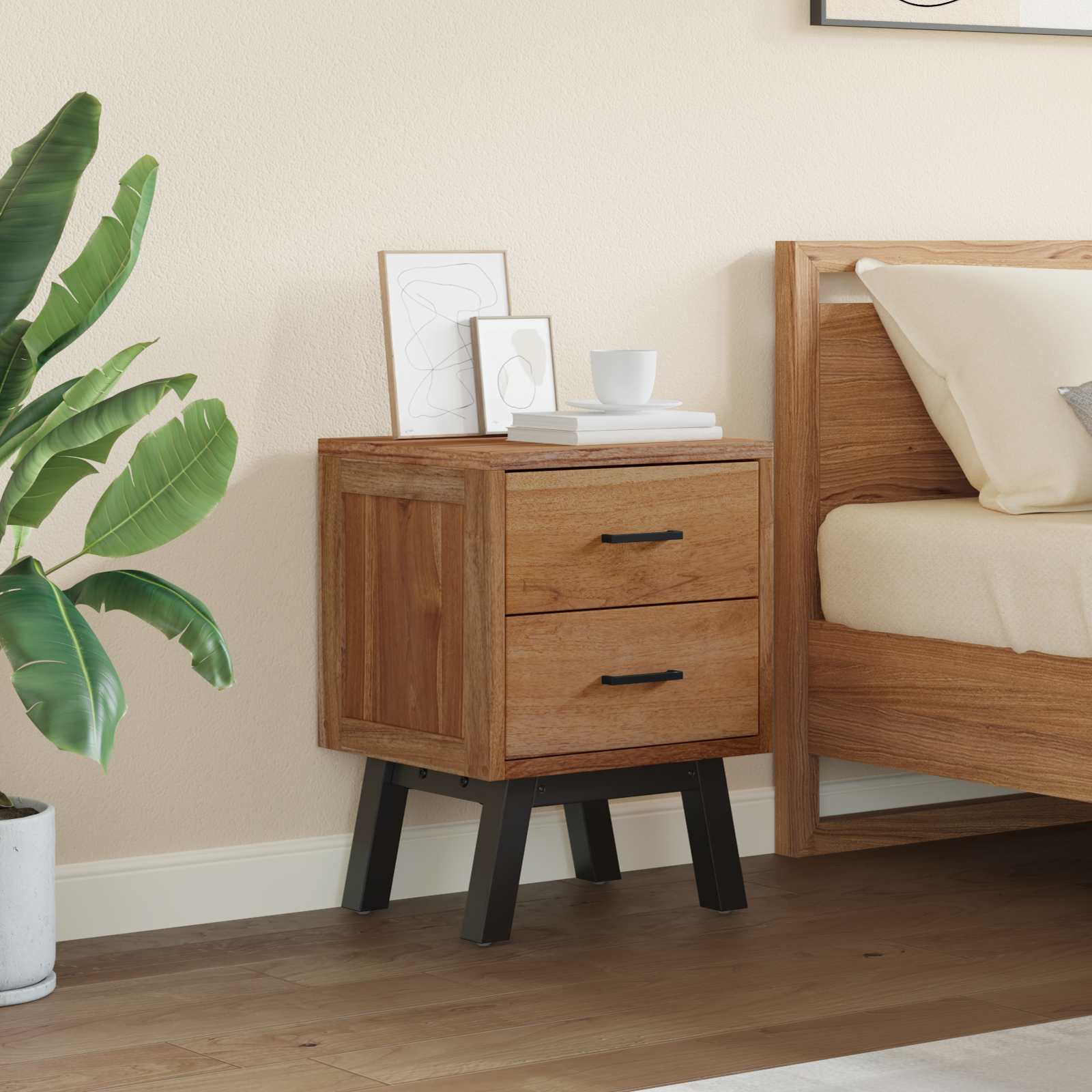 Noćni ormarić Prirodna 40 x 35 x 55 cm Čvrsto teak drvo