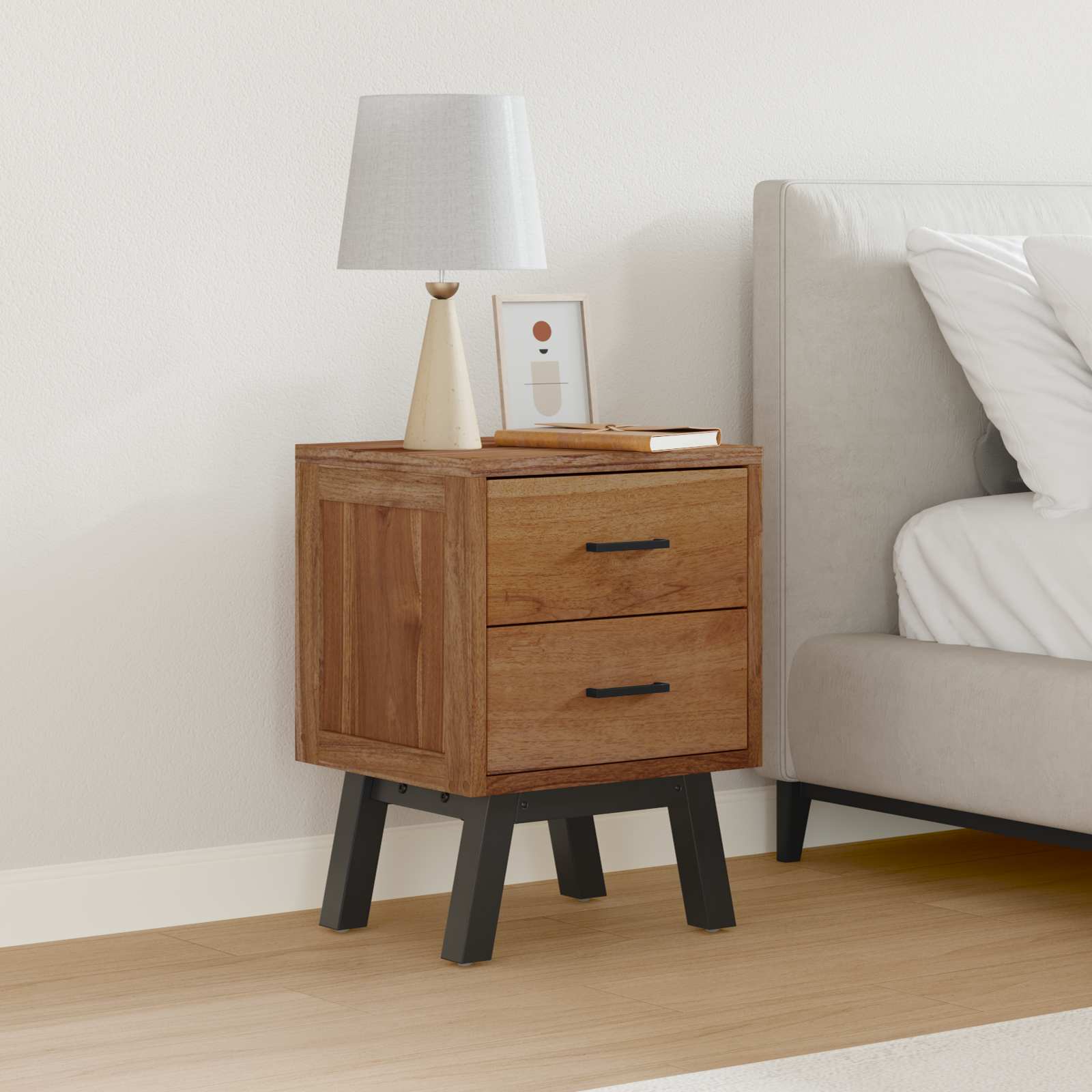 Noćni ormarić Prirodna 40 x 35 x 55 cm Čvrsto teak drvo