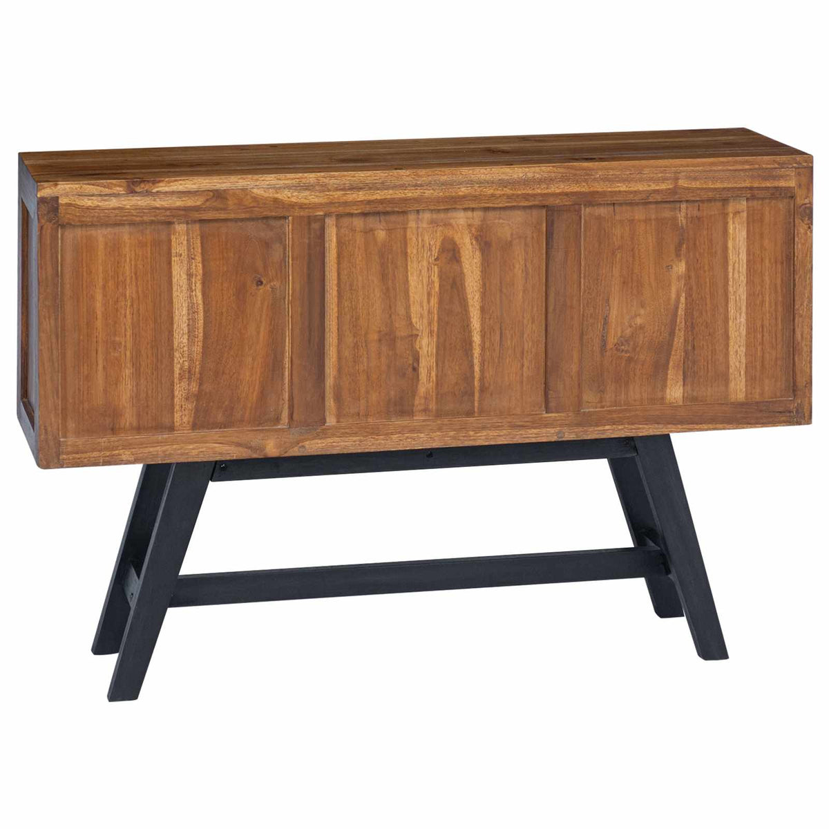 TV stalak s ladicama Prirodna 110 x 30 x 75 cm Čvrsto teak drvo