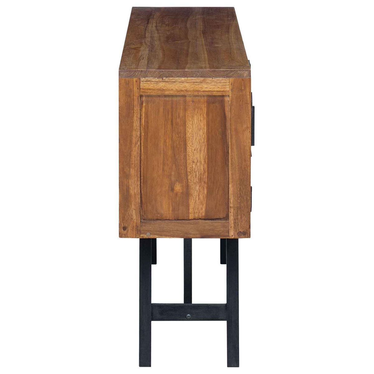 TV stalak s ladicama Prirodna 110 x 30 x 75 cm Čvrsto teak drvo