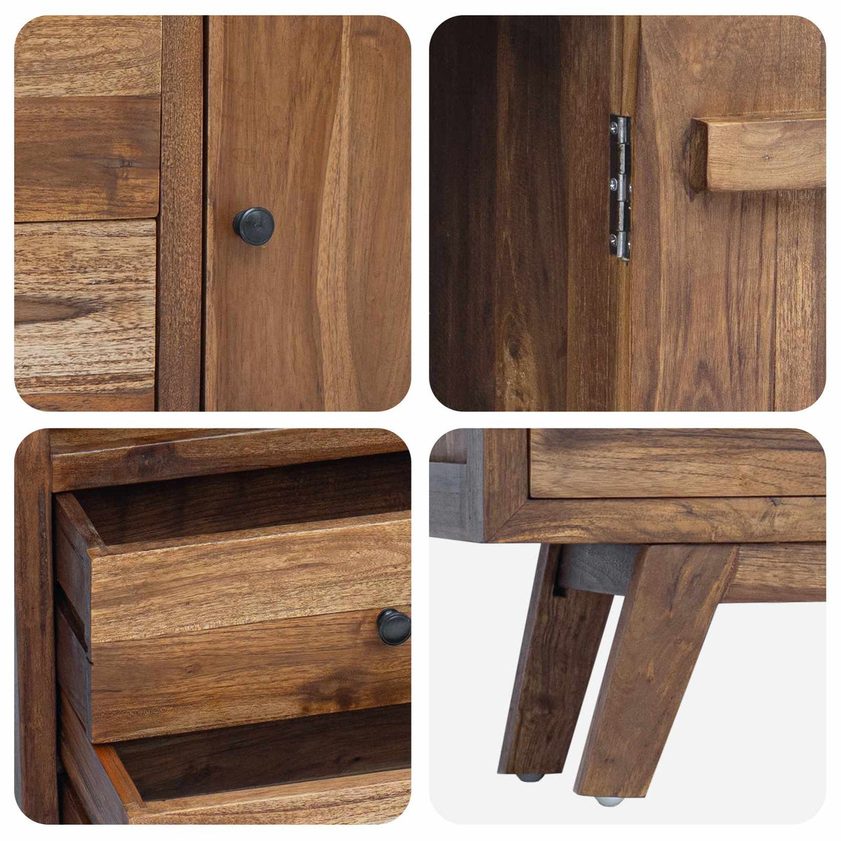 Kreveta s ladicama Prirodna 100 x 30 x 68 cm Čvrsto teak drvo