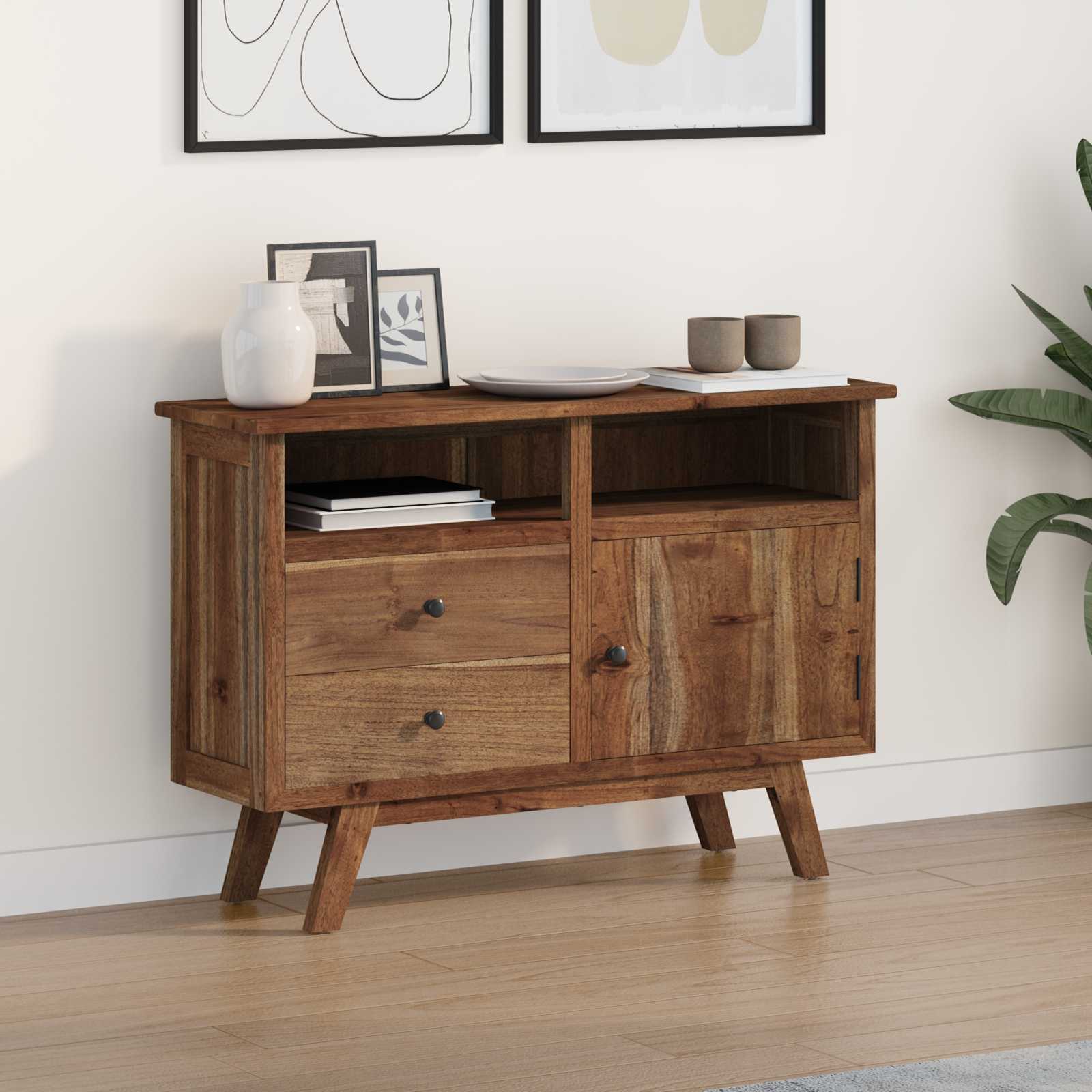Kreveta s ladicama Prirodna 100 x 30 x 68 cm Čvrsto teak drvo