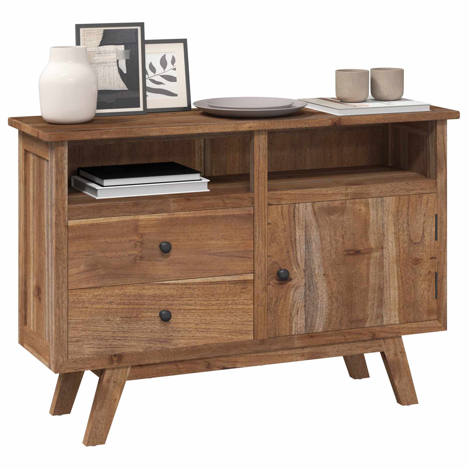 Kreveta s ladicama Prirodna 100 x 30 x 68 cm Čvrsto teak drvo