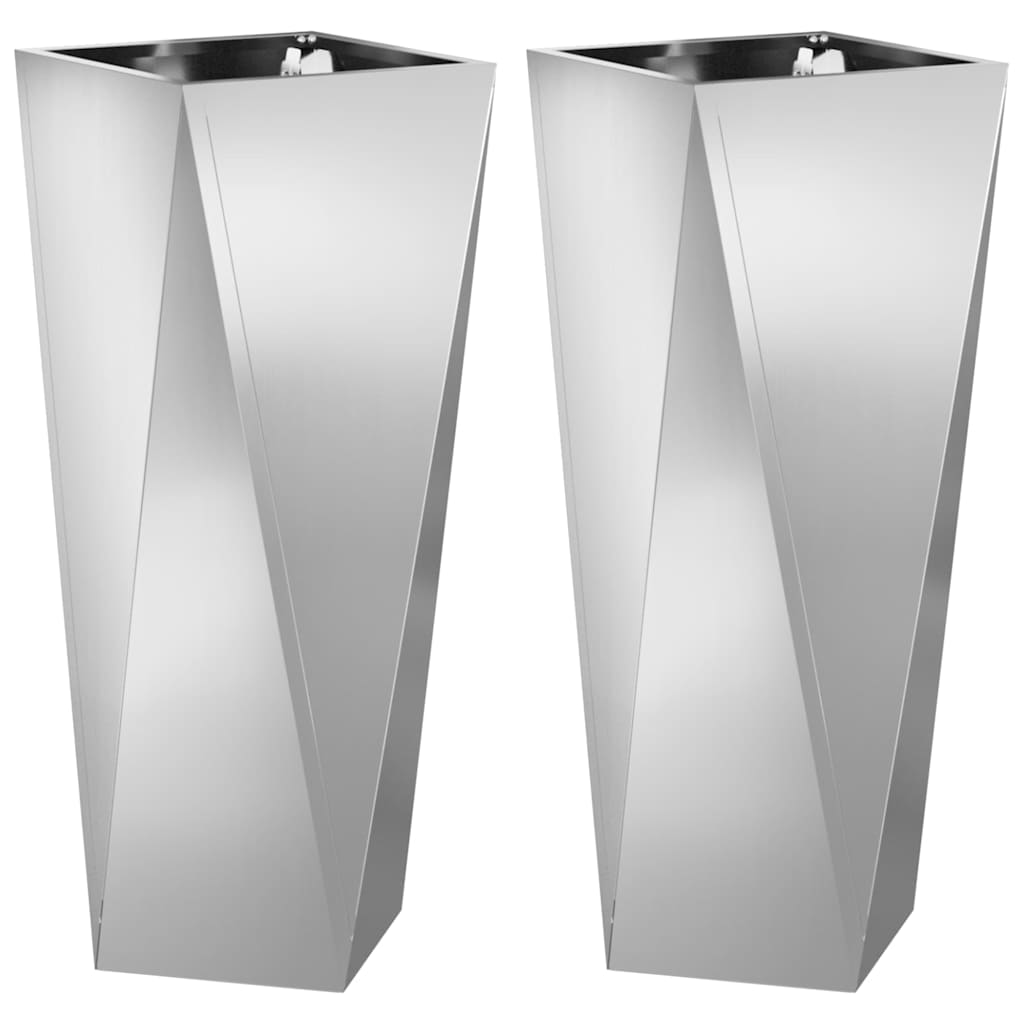Sadilica 2 pcs Srebrno 30 x 30 x 75 cm Cinkani čelik