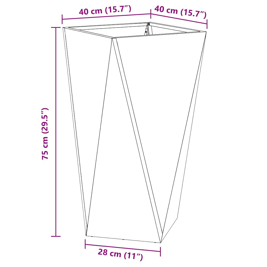 Sadilica 2 pcs Antracit 40 x 40 x 75 cm Čelik
