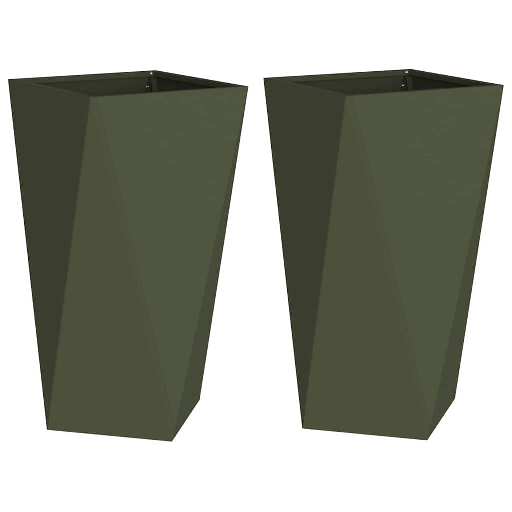 Sadilica 2 pcs Maslinasto zelena 40 x 40 x 75 cm Čelik