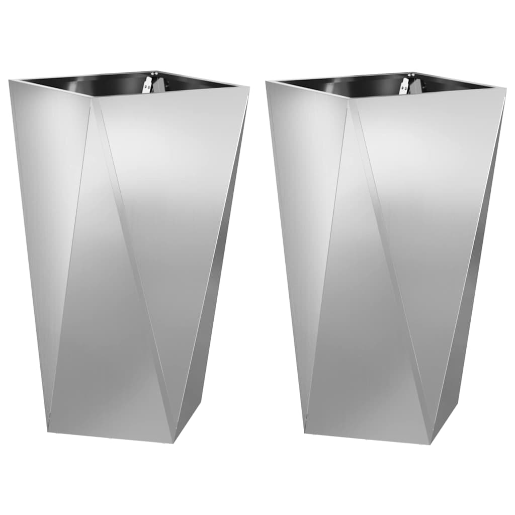 Sadilica 2 pcs Srebrno 40 x 40 x 75 cm Cinkani čelik