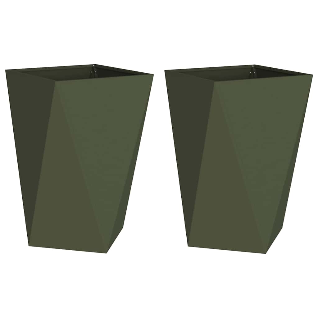 Sadilica 2 pcs Maslinasto zelena 50 x 50 x 75 cm Čelik