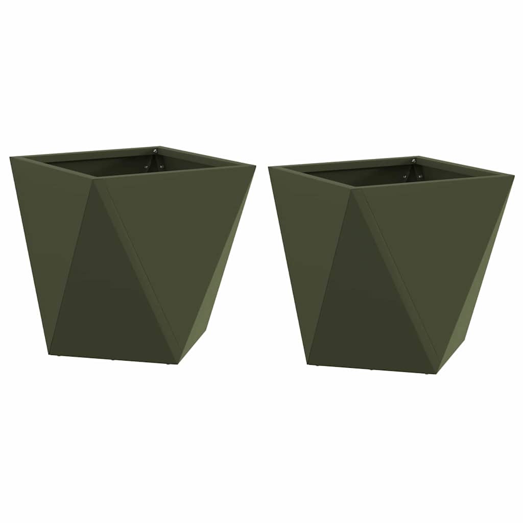 Sadilica 2 pcs Maslinasto zelena 30 x 30 x 30 cm Čelik