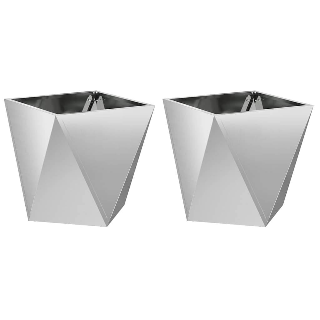 Sadilica 2 pcs Srebrno 40 x 40 x 40 cm Cinkani čelik