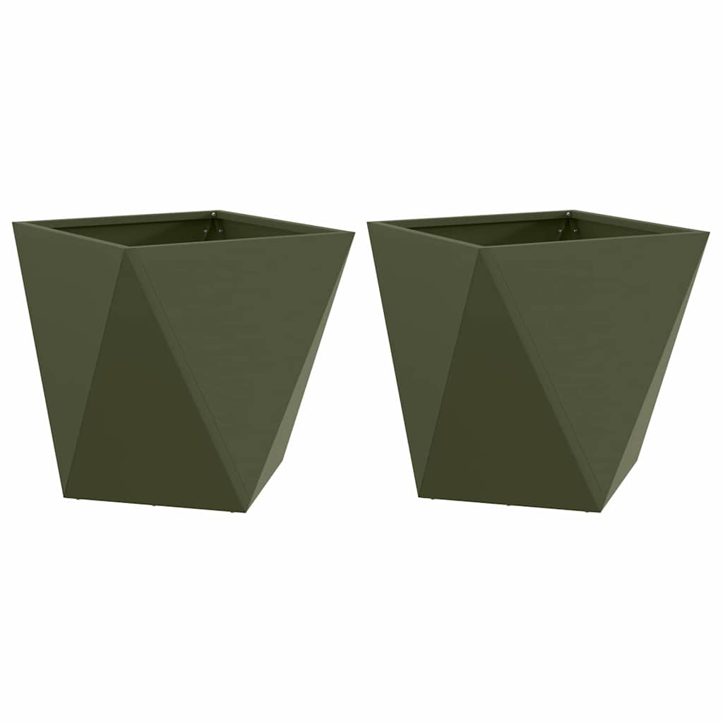 Sadilica 2 pcs Maslinasto zelena 50 x 50 x 50 cm Čelik