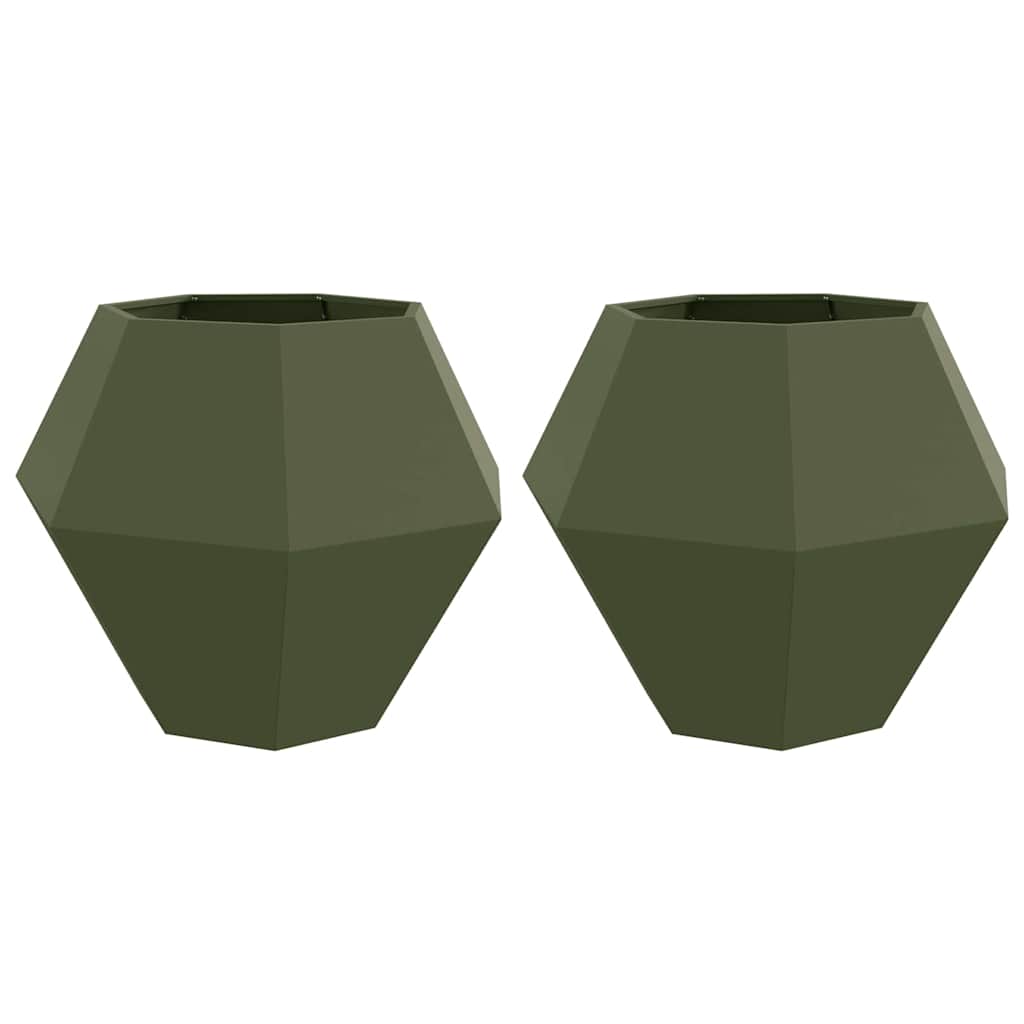 Sadilica 2 pcs Maslinasto zelena 100 x 100 x 80 cm Čelik