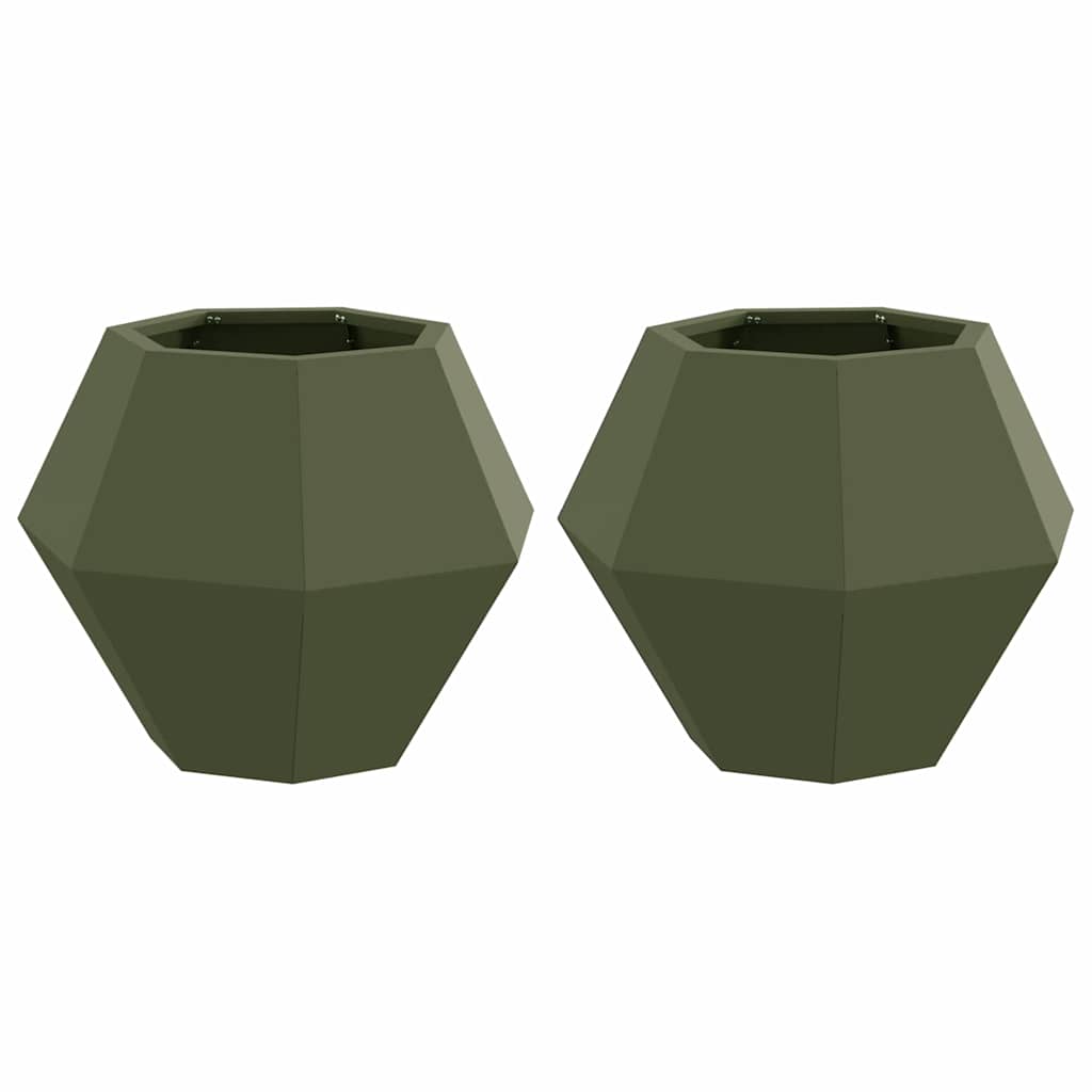 Sadilica 2 pcs Maslinasto zelena 50 x 50 x 40 cm Čelik