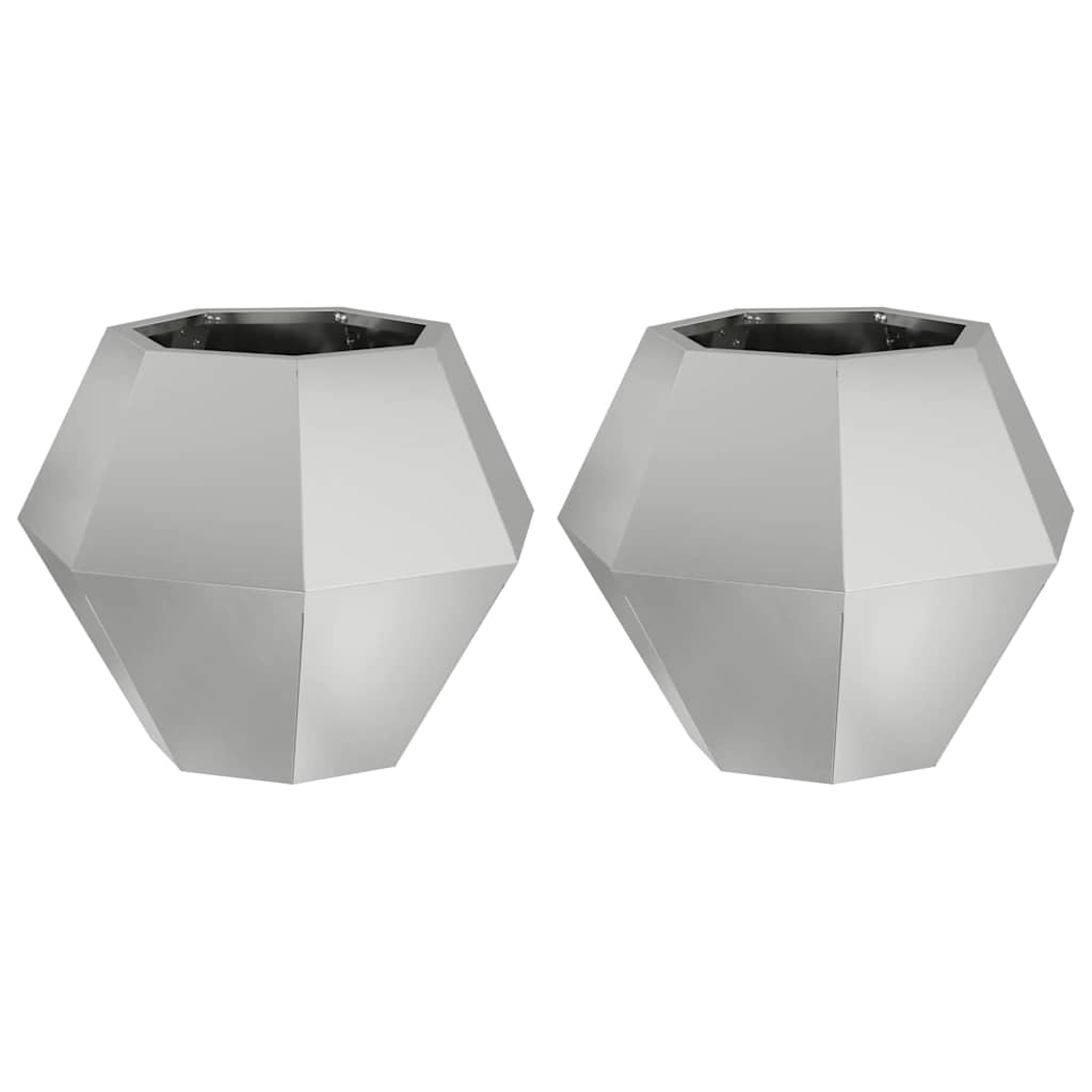 Sadilica 2 pcs Srebrno 50 x 50 x 40 cm Cinkani čelik
