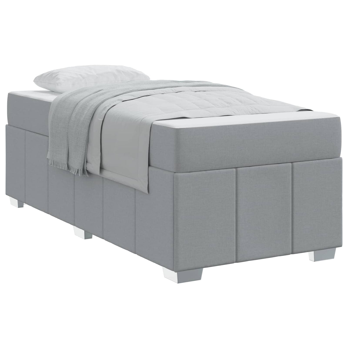 Krevetna konstrukcija Svijetlo siva 80 x 200 cm tkanina