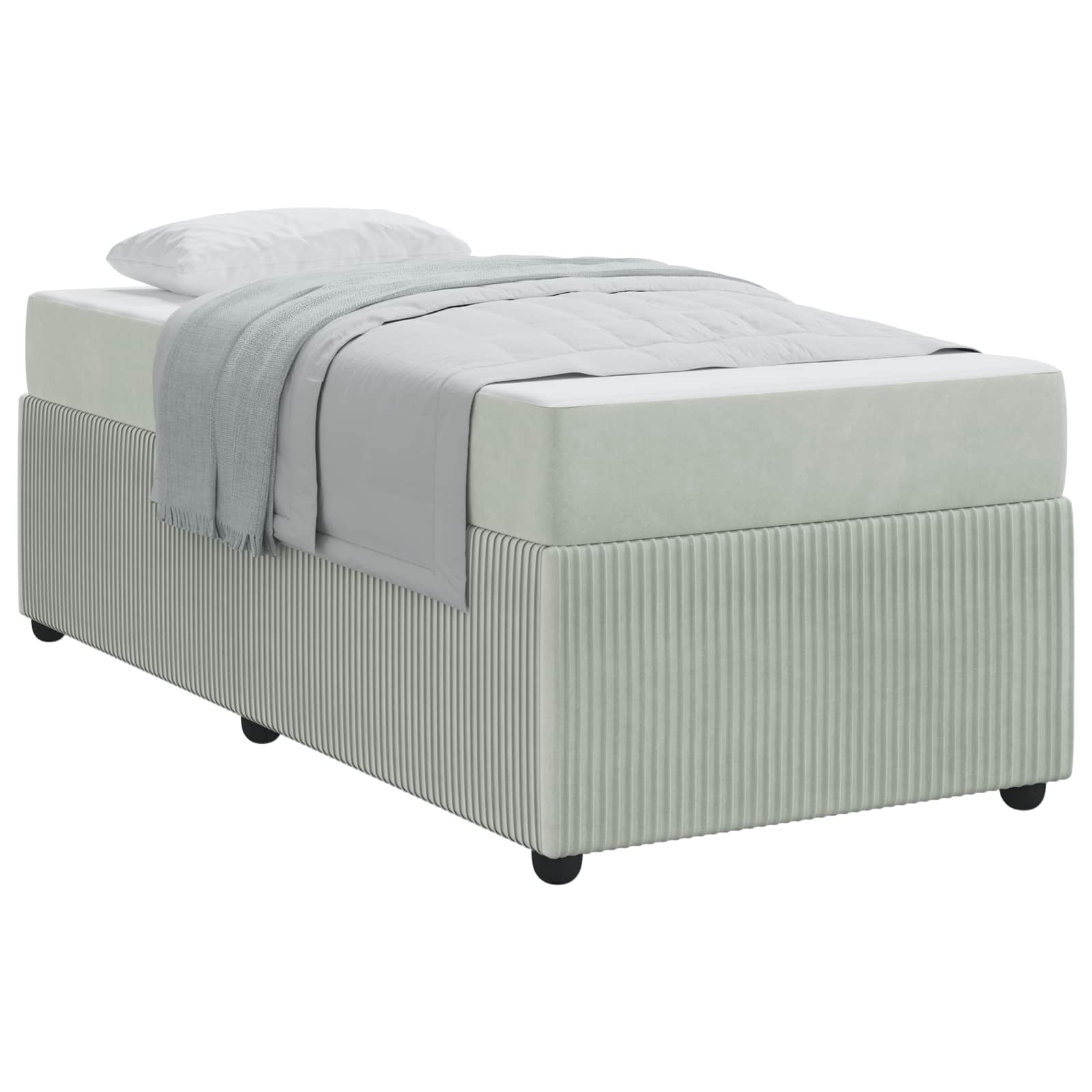 Krevetna konstrukcija Svijetlo siva 80 x 200 cm tkanina