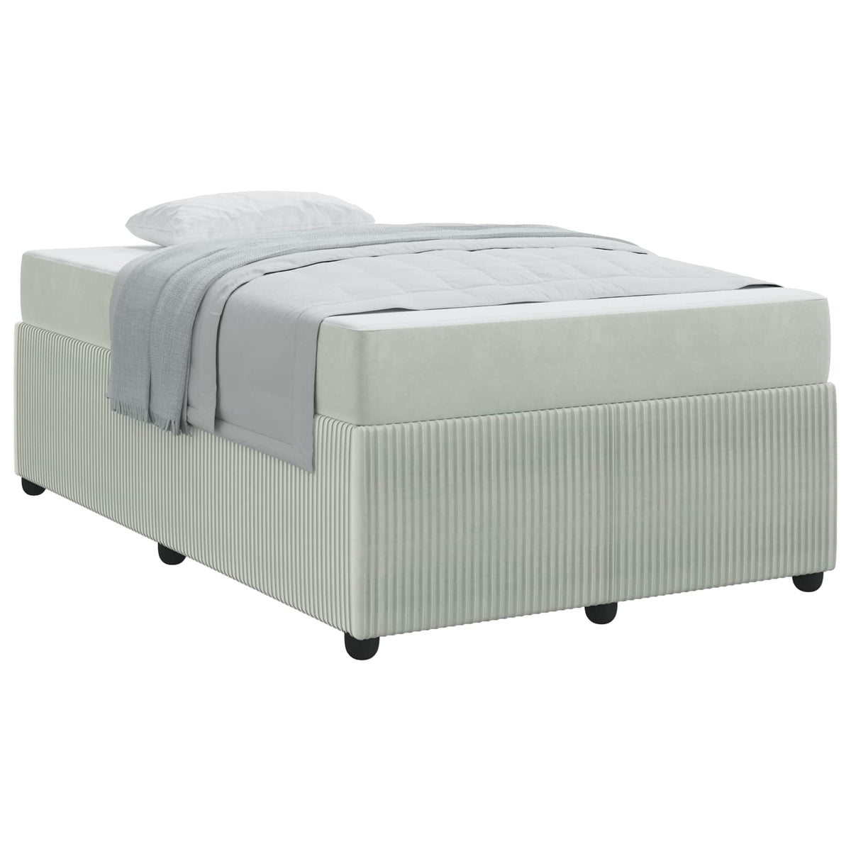 Krevetna konstrukcija Svijetlo siva 120 x 190 cm tkanina