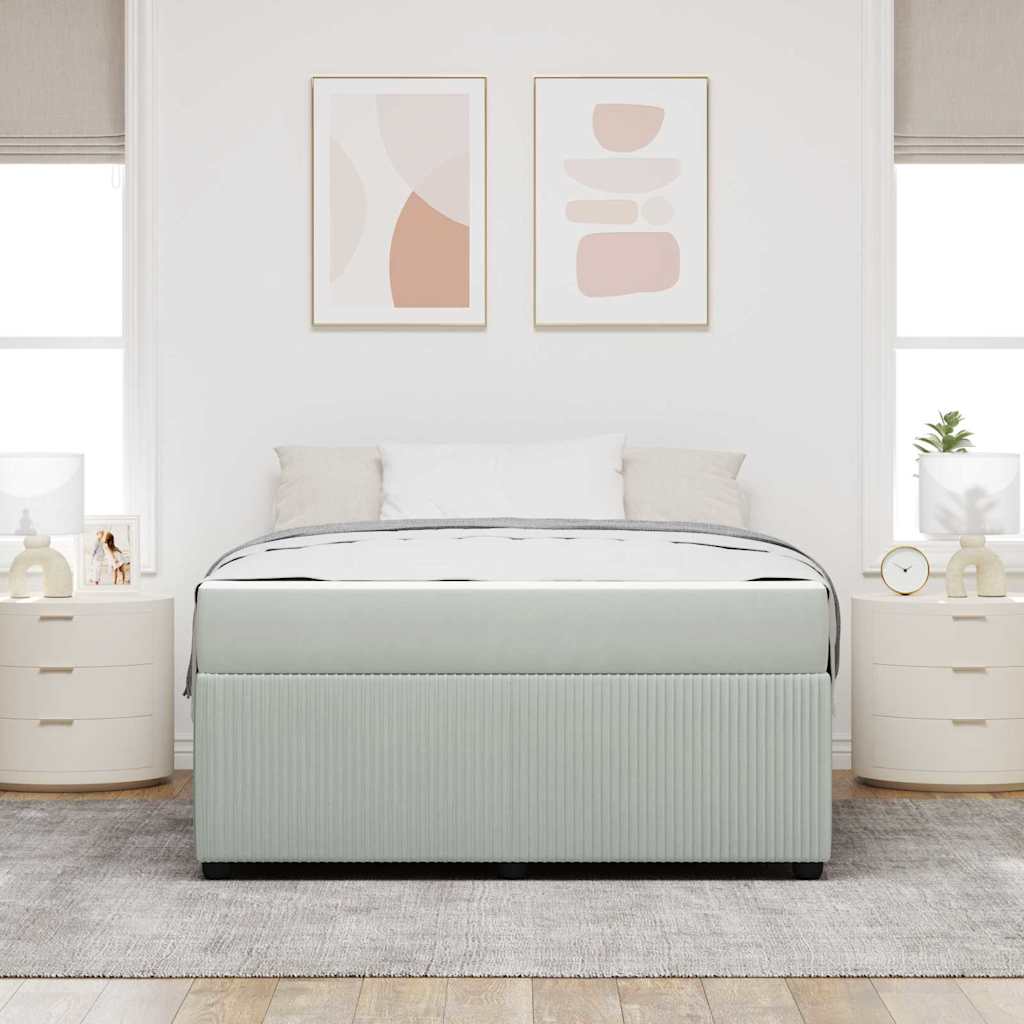 Krevetna konstrukcija Svijetlo siva 140 x 200 cm tkanina