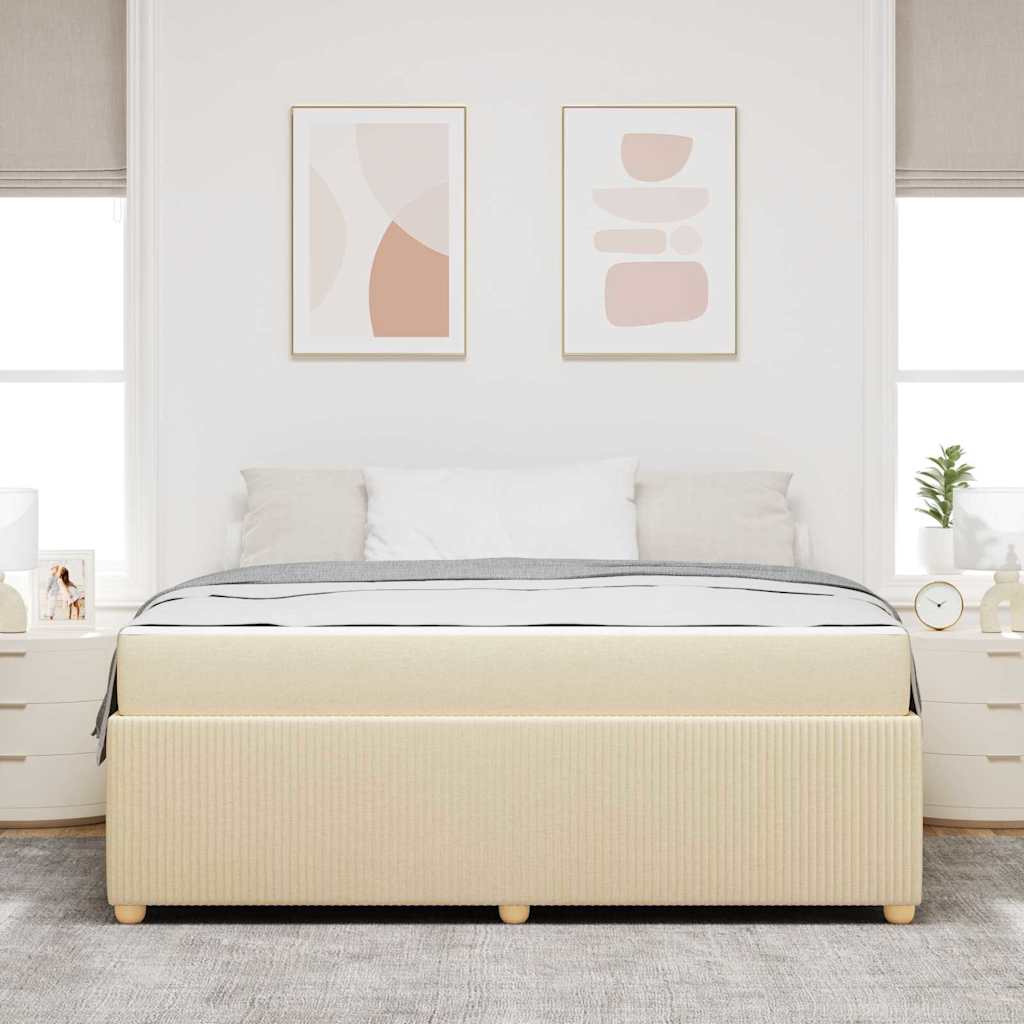 Krevetna konstrukcija s madracem Krema 180 x 200 cm tkanina