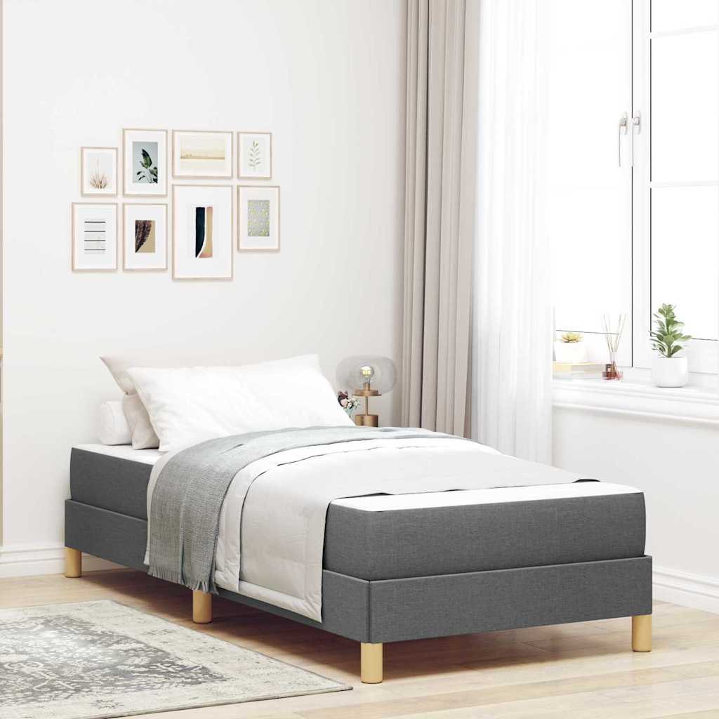 Krevet s opruga kutije Tamno siva 100 x 200 cm tkanina