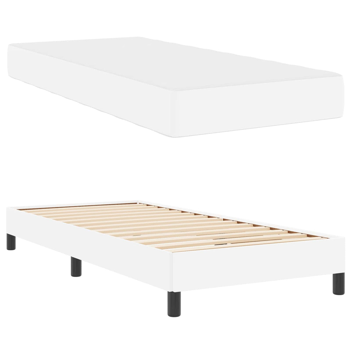 Krevetna konstrukcija Čista bijela 80 x 200 cm tkanina