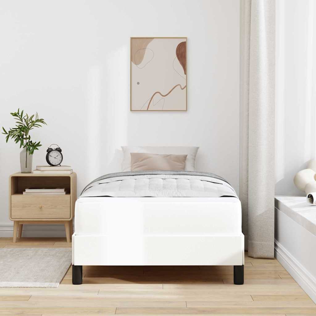 Krevetna konstrukcija Čista bijela 90 x 200 cm tkanina