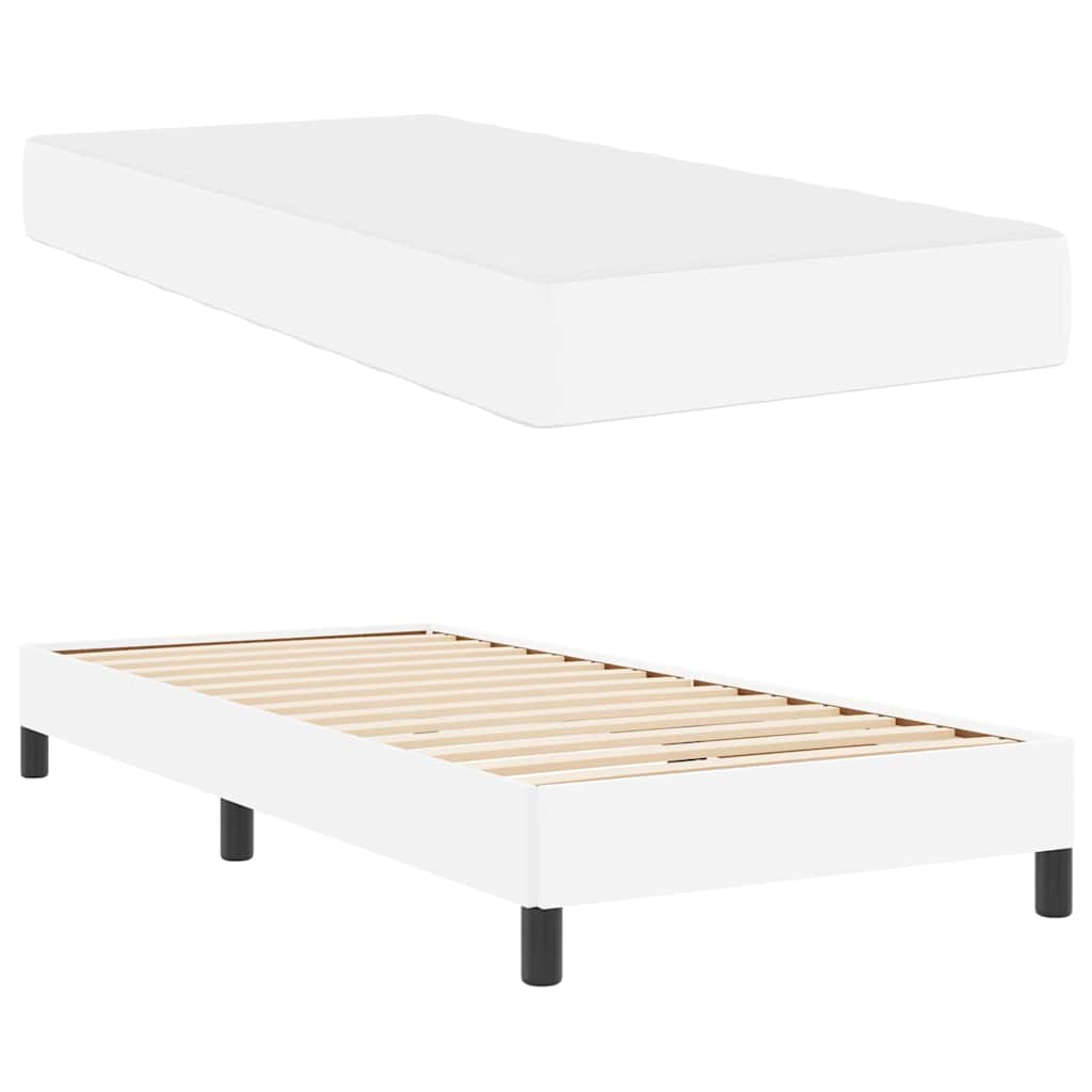 Krevetna konstrukcija Čista bijela 90 x 200 cm tkanina