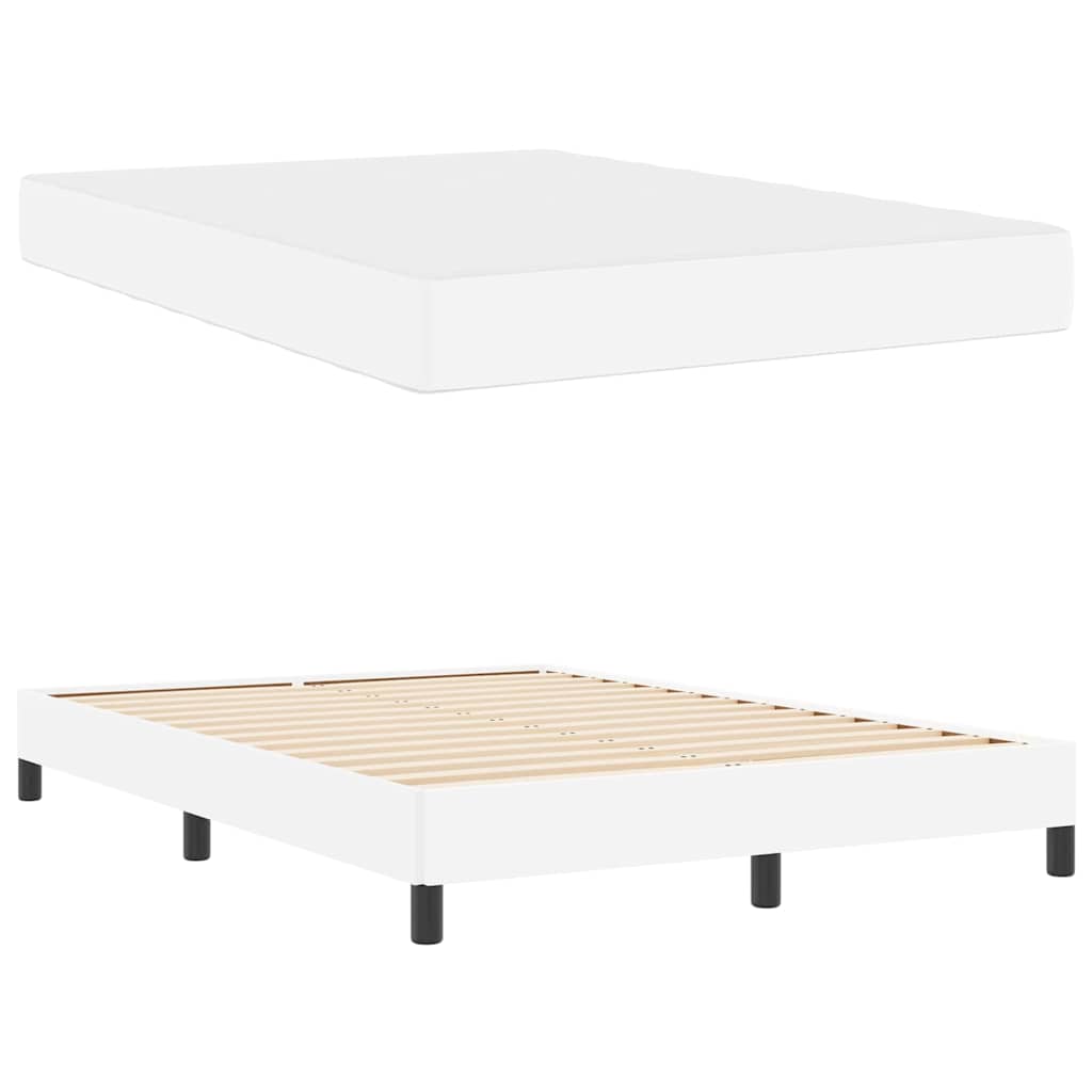 Krevetna konstrukcija Čista bijela 140 x 200 cm tkanina