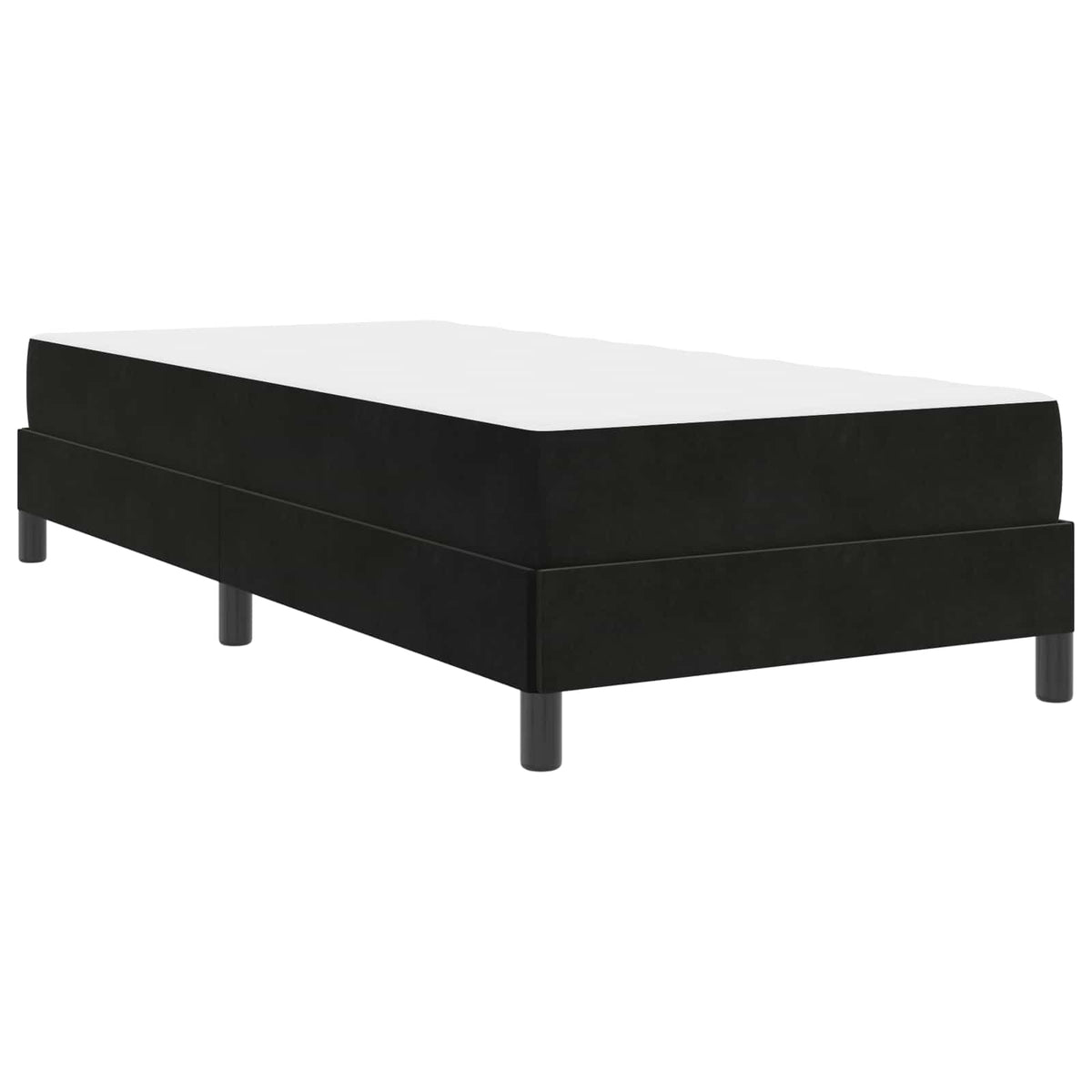 Krevet s opruga kutije s madracem Crna 90 x 190 cm tkanina