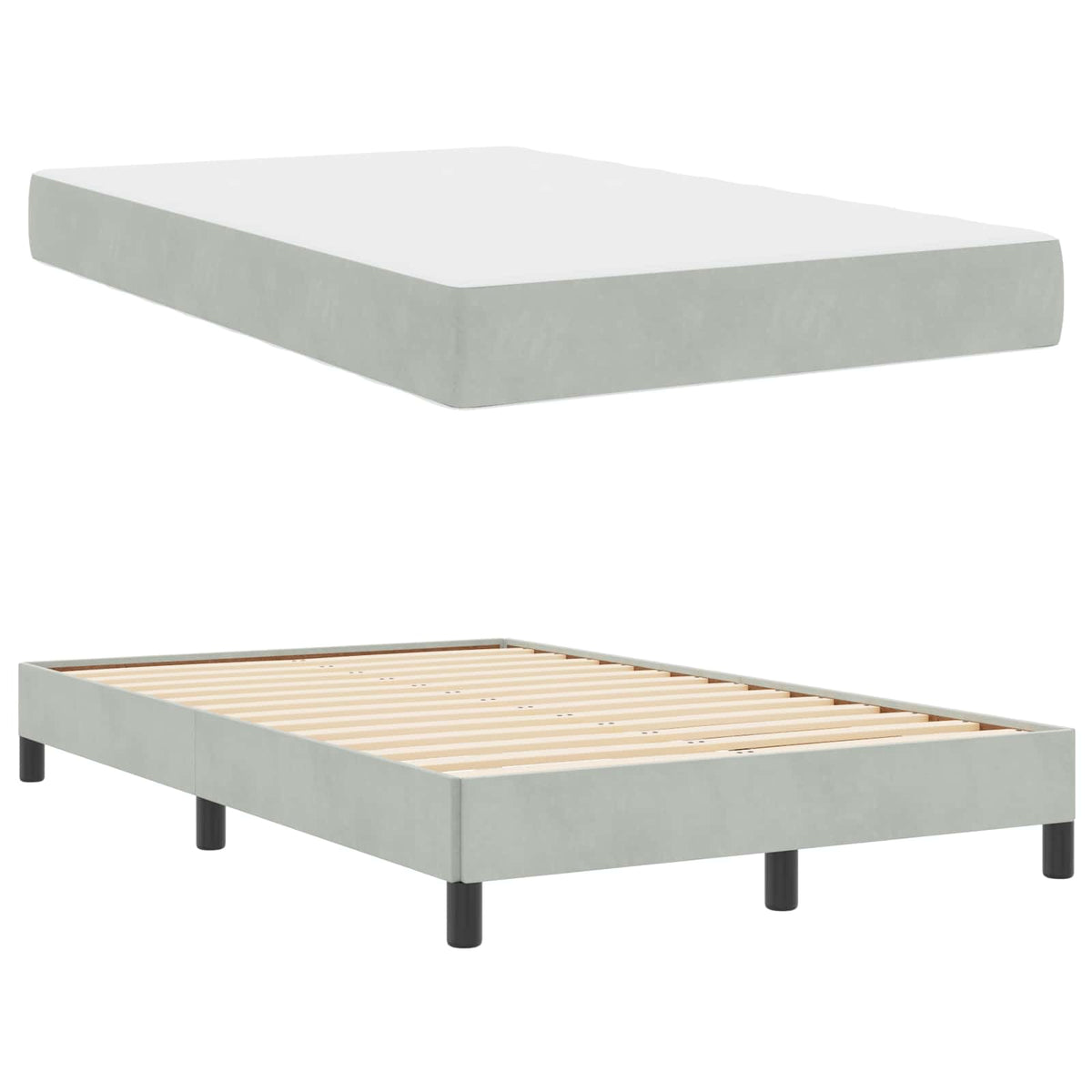 Krevet s opruga kutije Svijetlo siva 120 x 200 cm tkanina