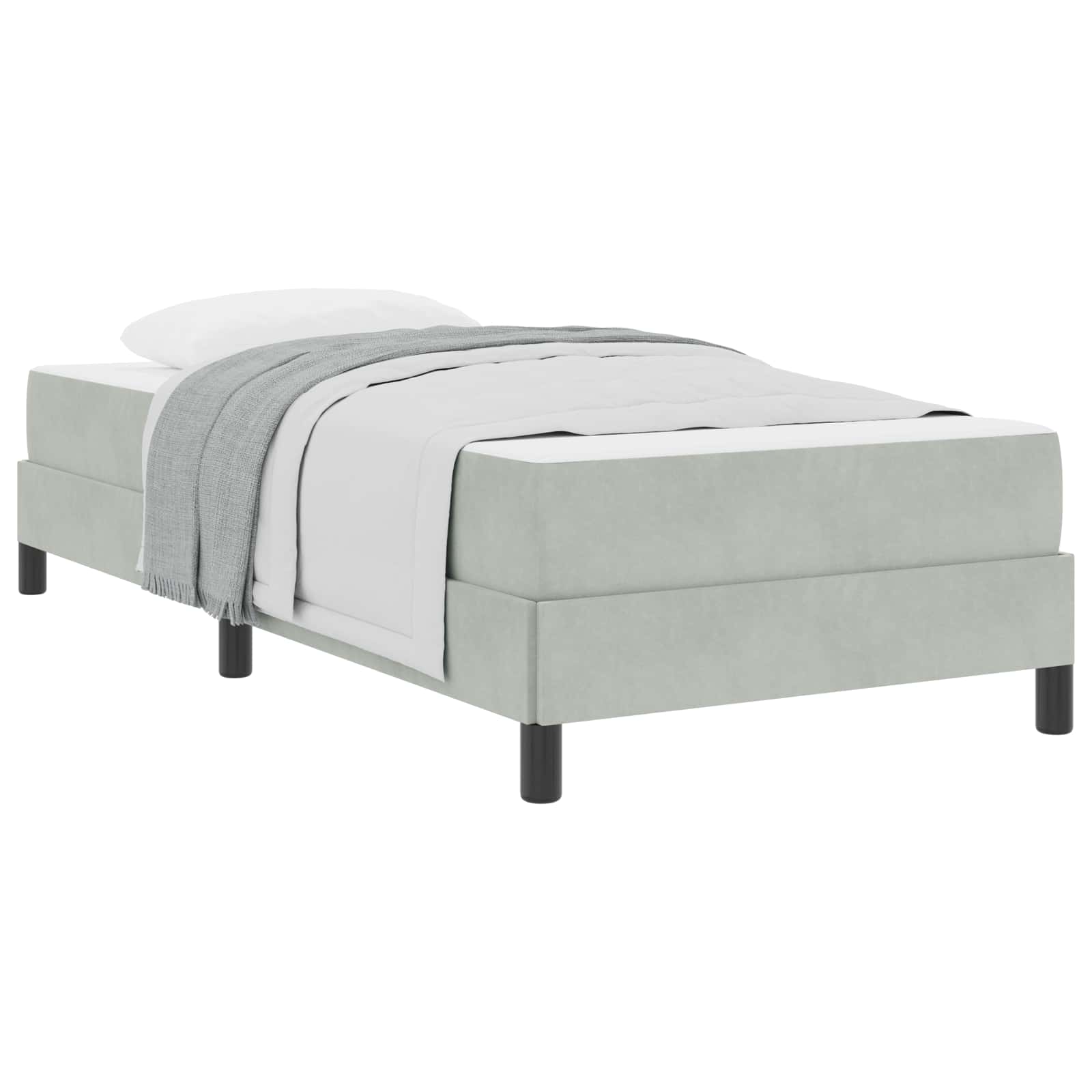 Krevet s opruga kutije Svijetlo siva 80 x 210 cm tkanina