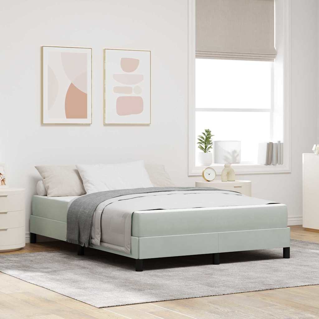 Krevet s opruga kutije Svijetlo siva 160 x 210 cm tkanina