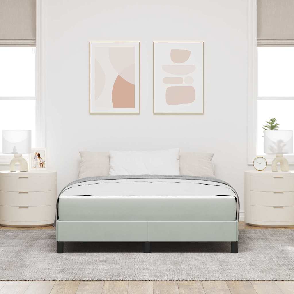 Krevet s opruga kutije Svijetlo siva 140 x 220 cm tkanina