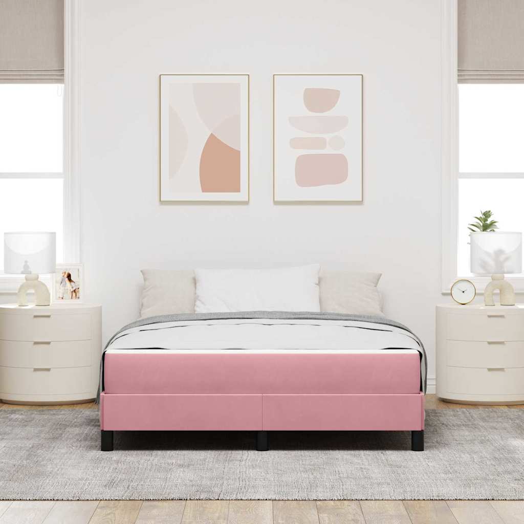 Krevet s opruga kutije Ružičasta 140 x 220 cm tkanina
