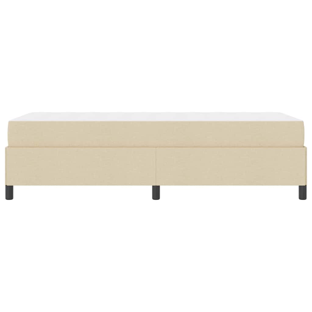 Krevet s opruga kutije Krema 90 x 200 cm tkanina