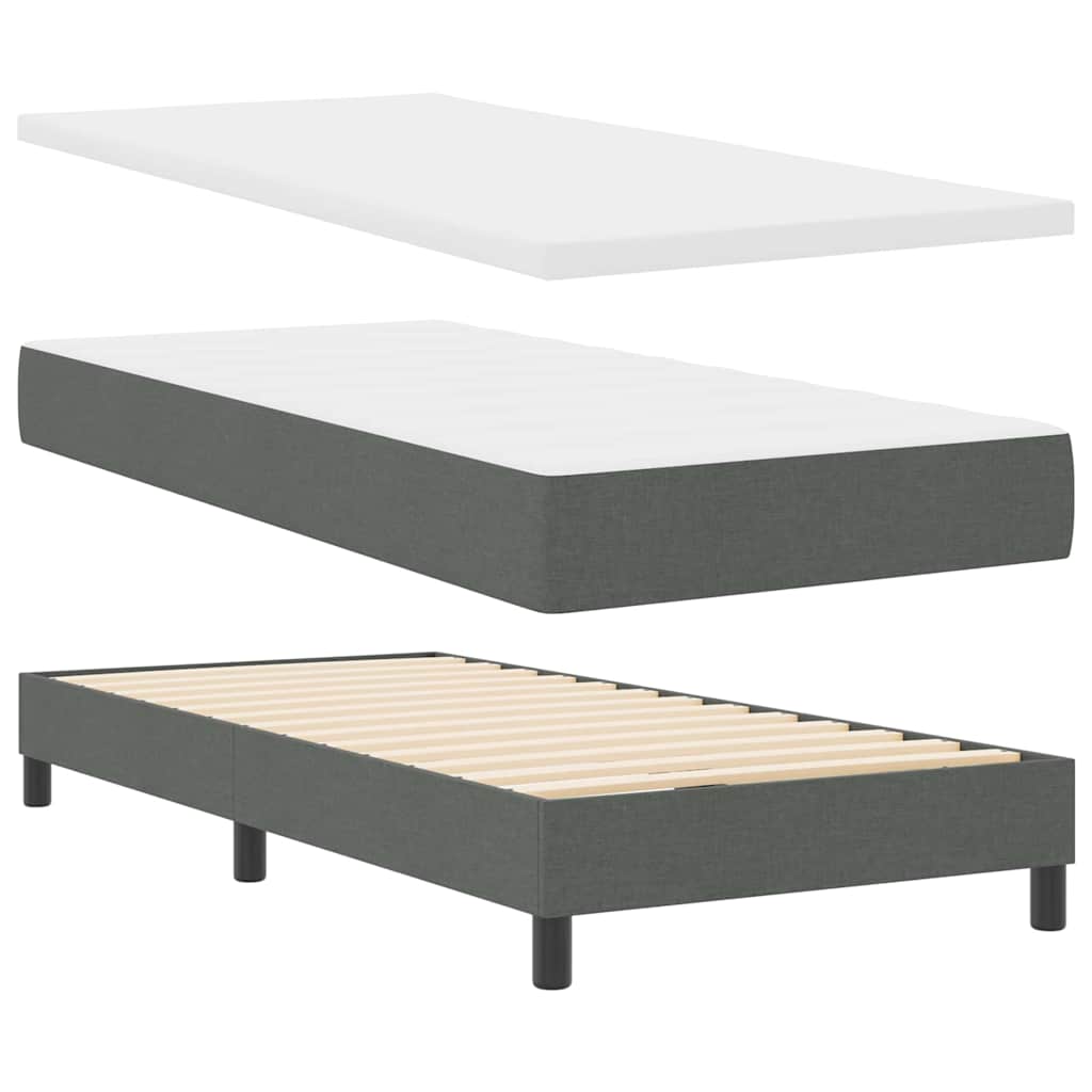 Krevet s opruga kutije Tamno siva 200 x 80 cm tkanina