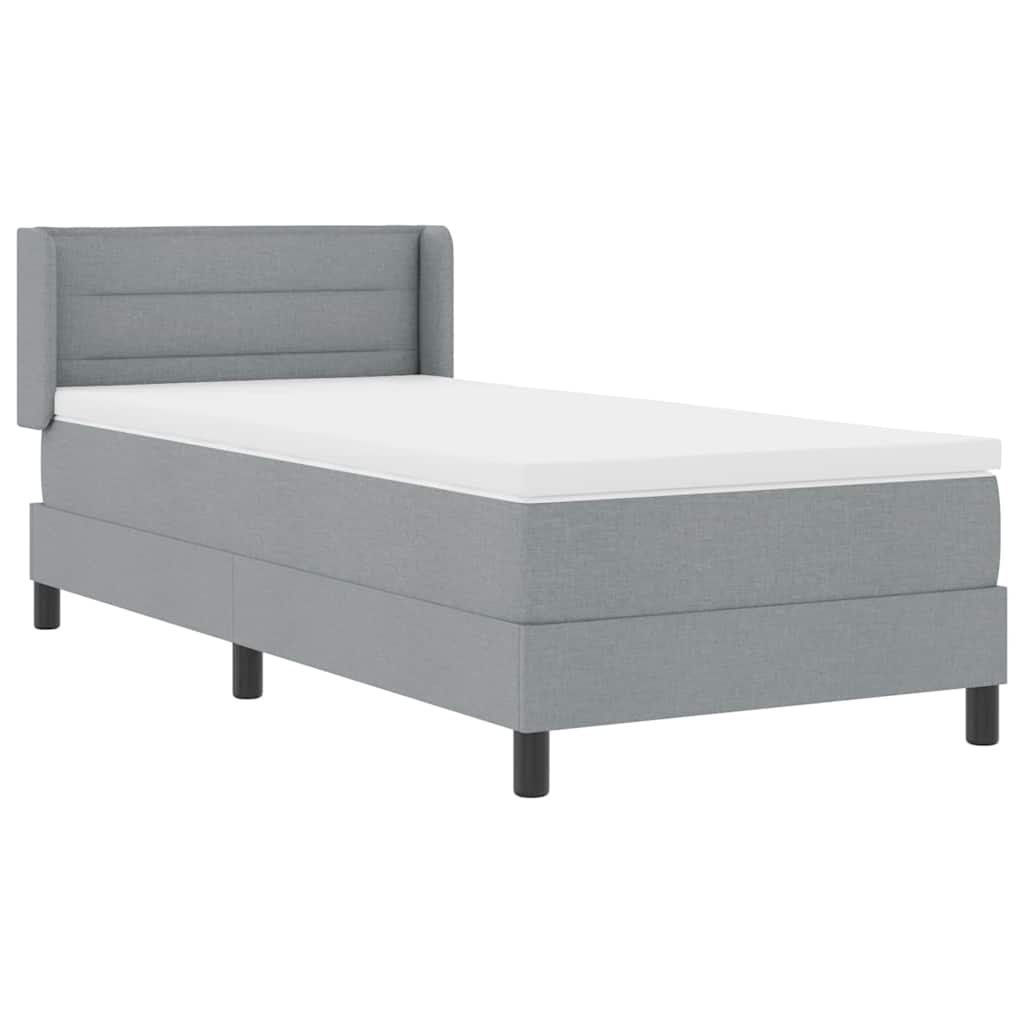 Krevet s opruga kutije Svijetlo siva 190 x 90 cm tkanina