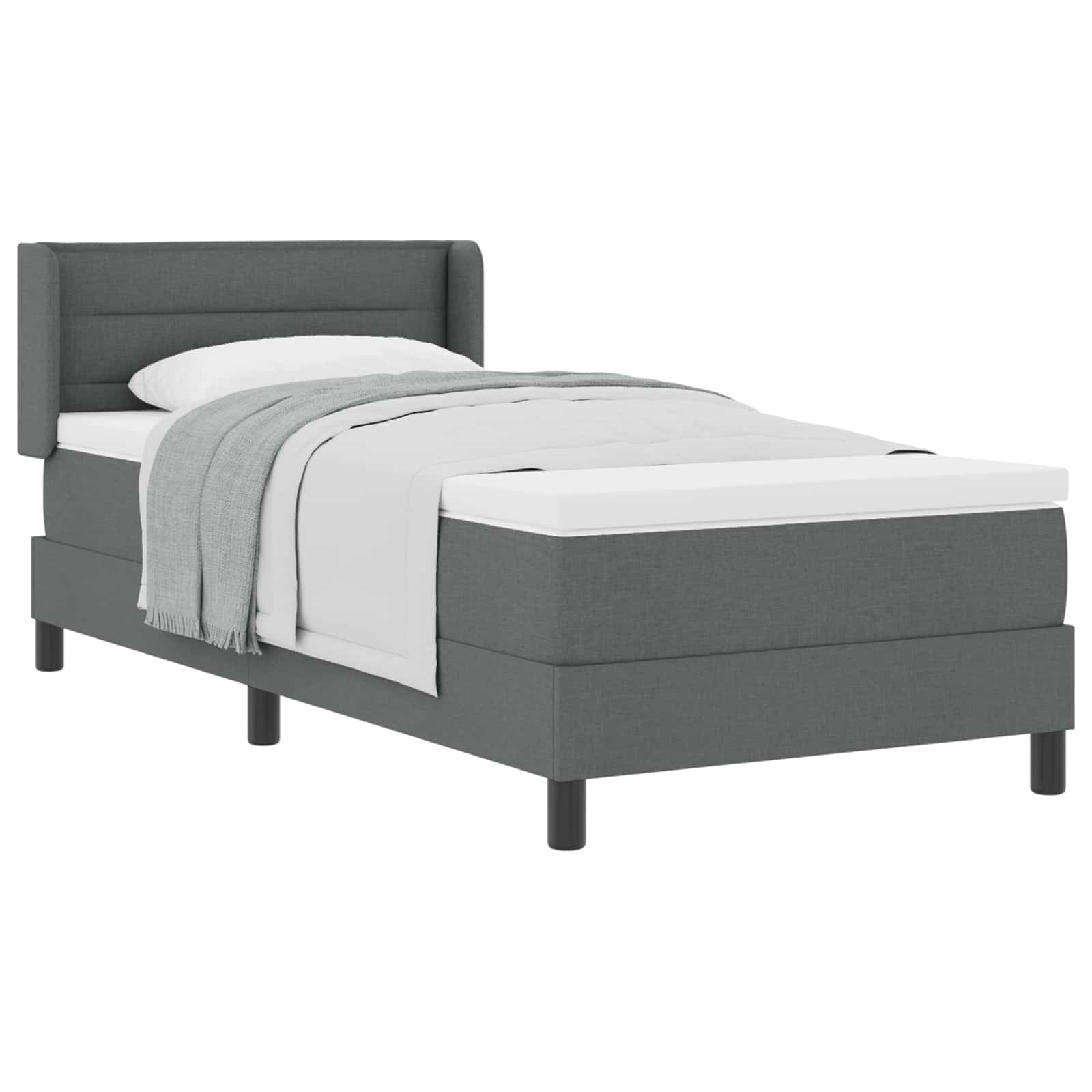 Krevet s opruga kutije Tamno siva 200 x 100 cm tkanina