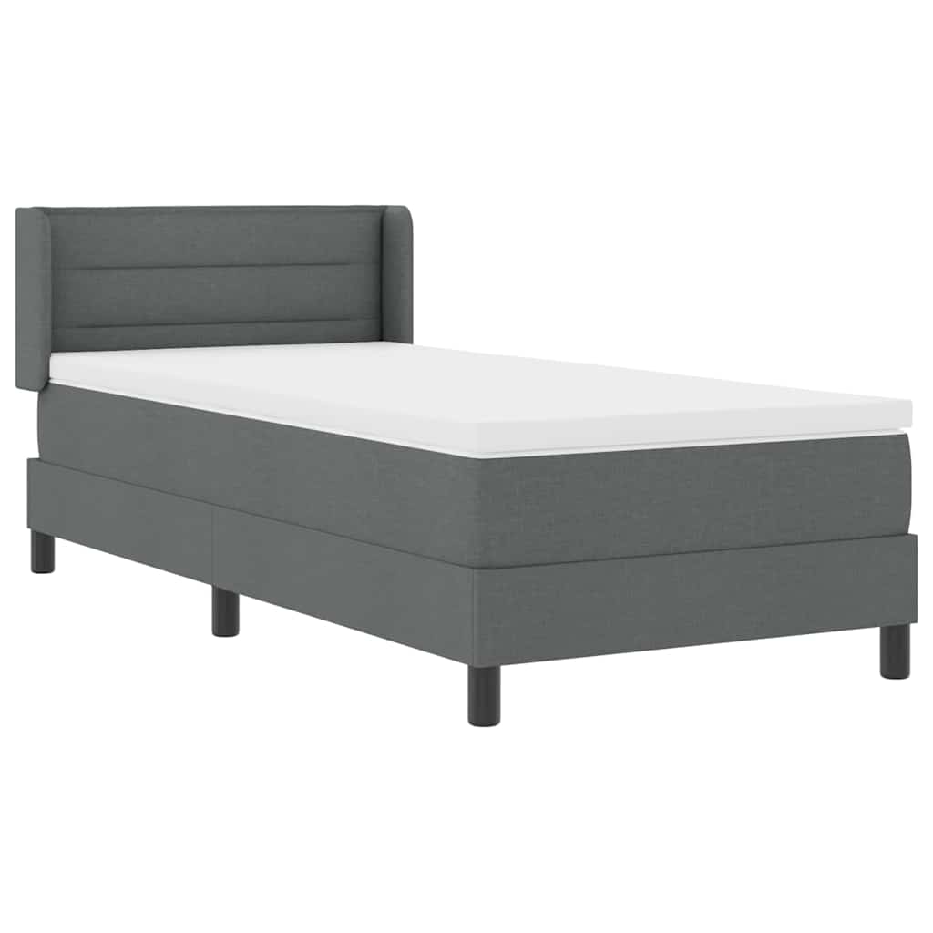 Krevet s opruga kutije Tamno siva 200 x 100 cm tkanina