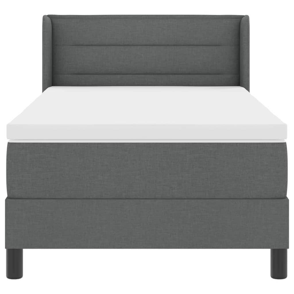 Krevet s opruga kutije Tamno siva 200 x 100 cm tkanina