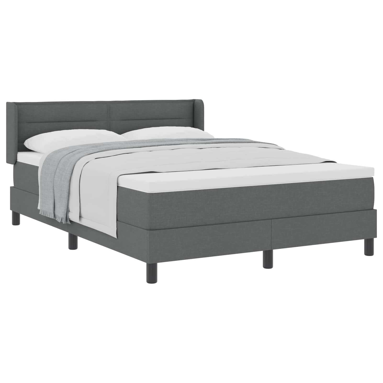 Krevet s opruga kutije Tamno siva 200 x 140 cm tkanina