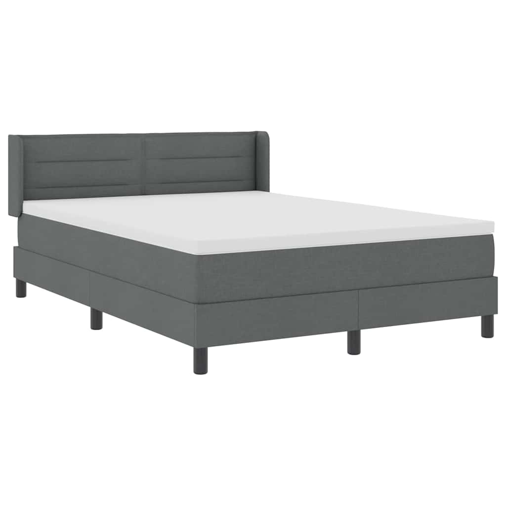 Krevet s opruga kutije Tamno siva 200 x 140 cm tkanina