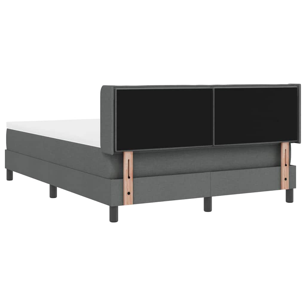 Krevet s opruga kutije Tamno siva 200 x 140 cm tkanina