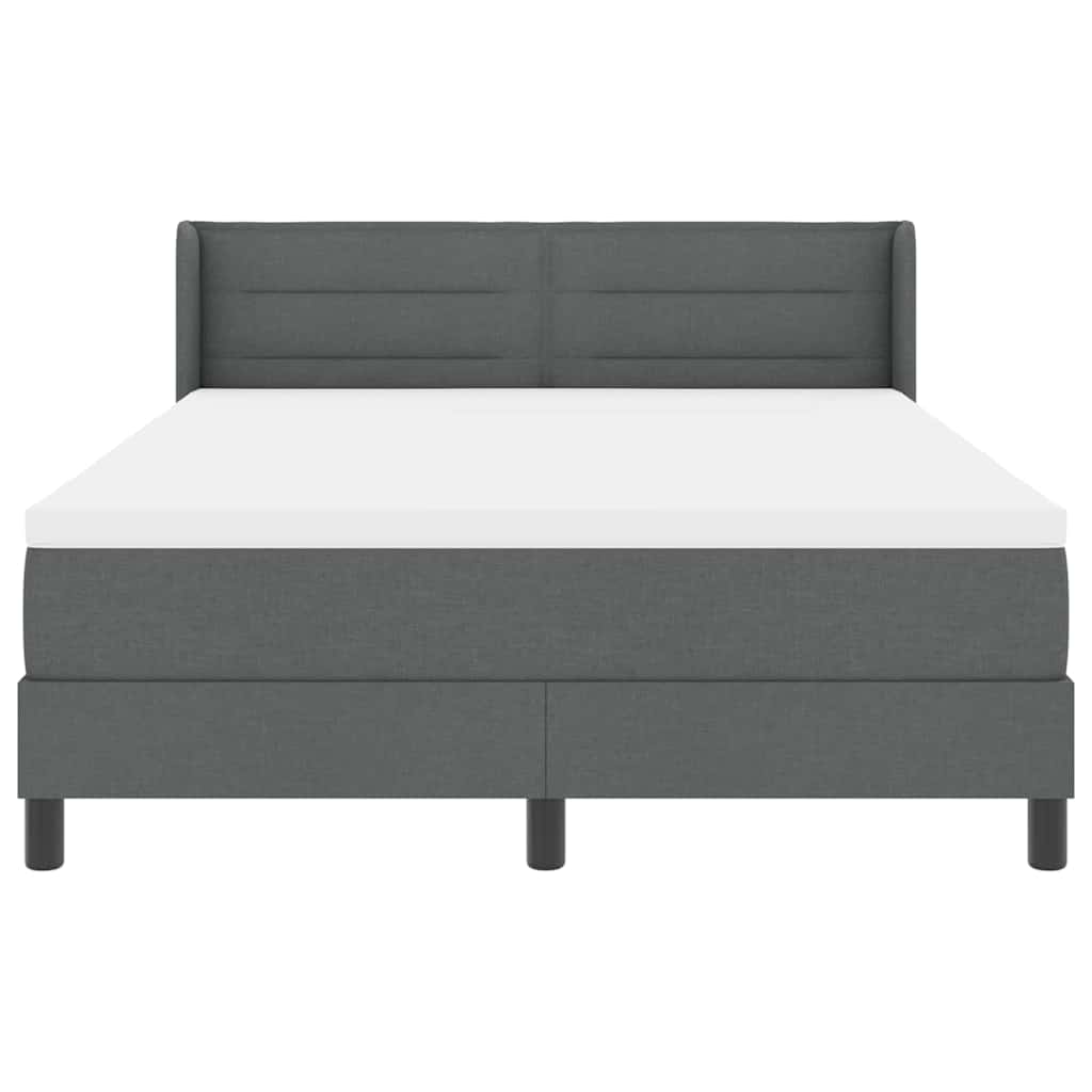 Krevet s opruga kutije Tamno siva 200 x 140 cm tkanina