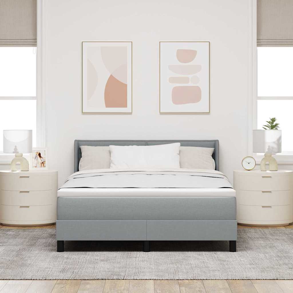 Krevet s opruga kutije Svijetlo siva 200 x 160 cm tkanina
