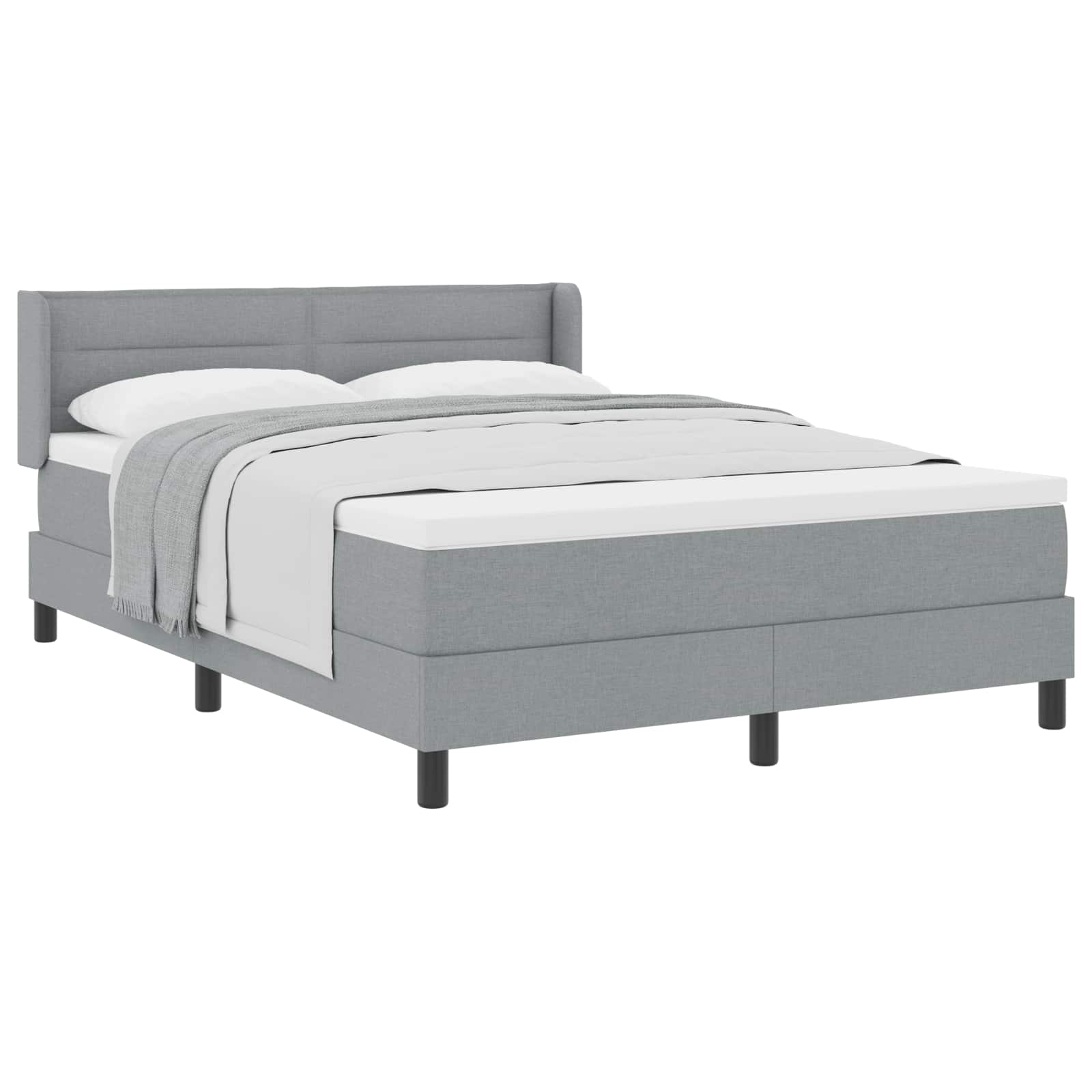 Krevet s opruga kutije Svijetlo siva 200 x 160 cm tkanina