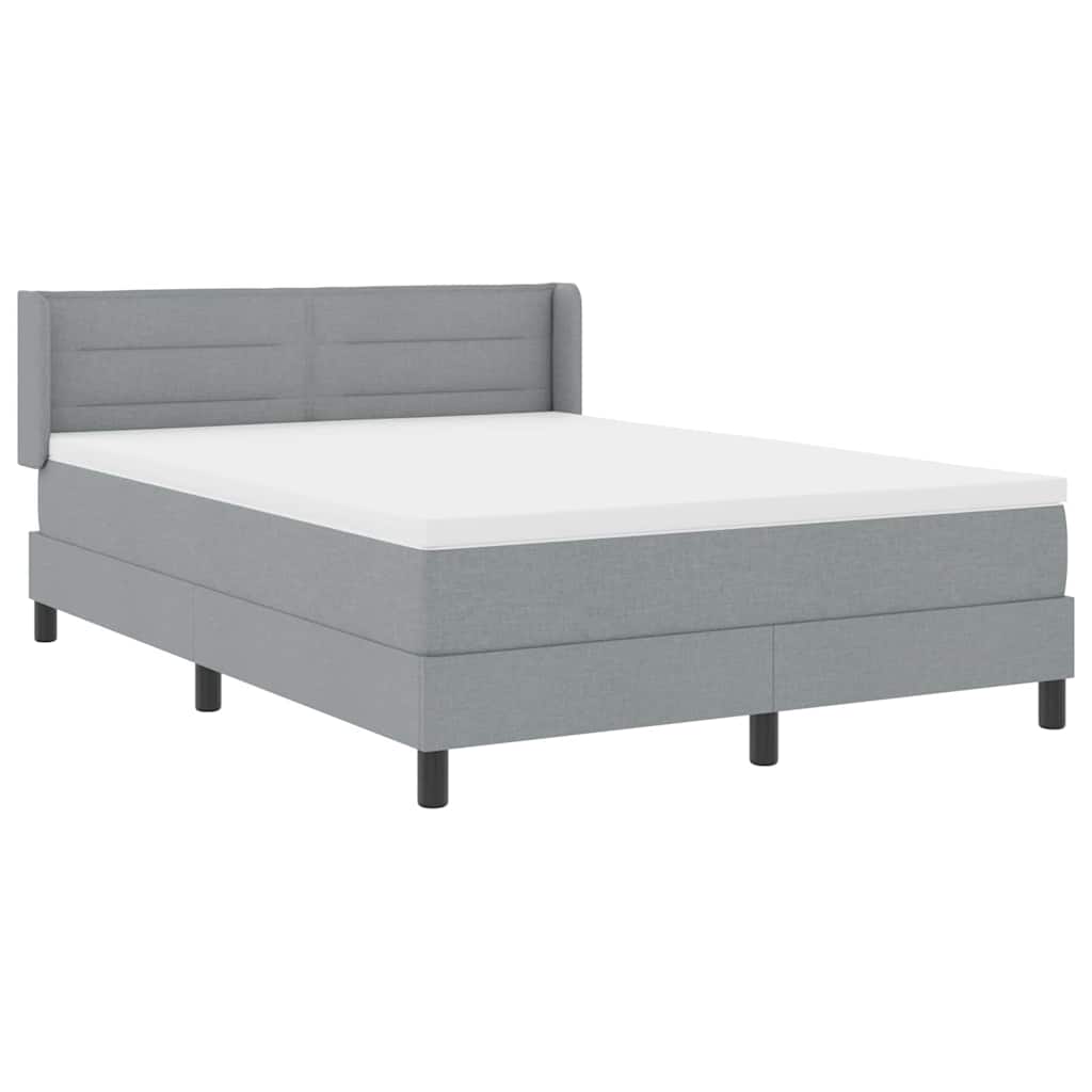 Krevet s opruga kutije Svijetlo siva 200 x 160 cm tkanina