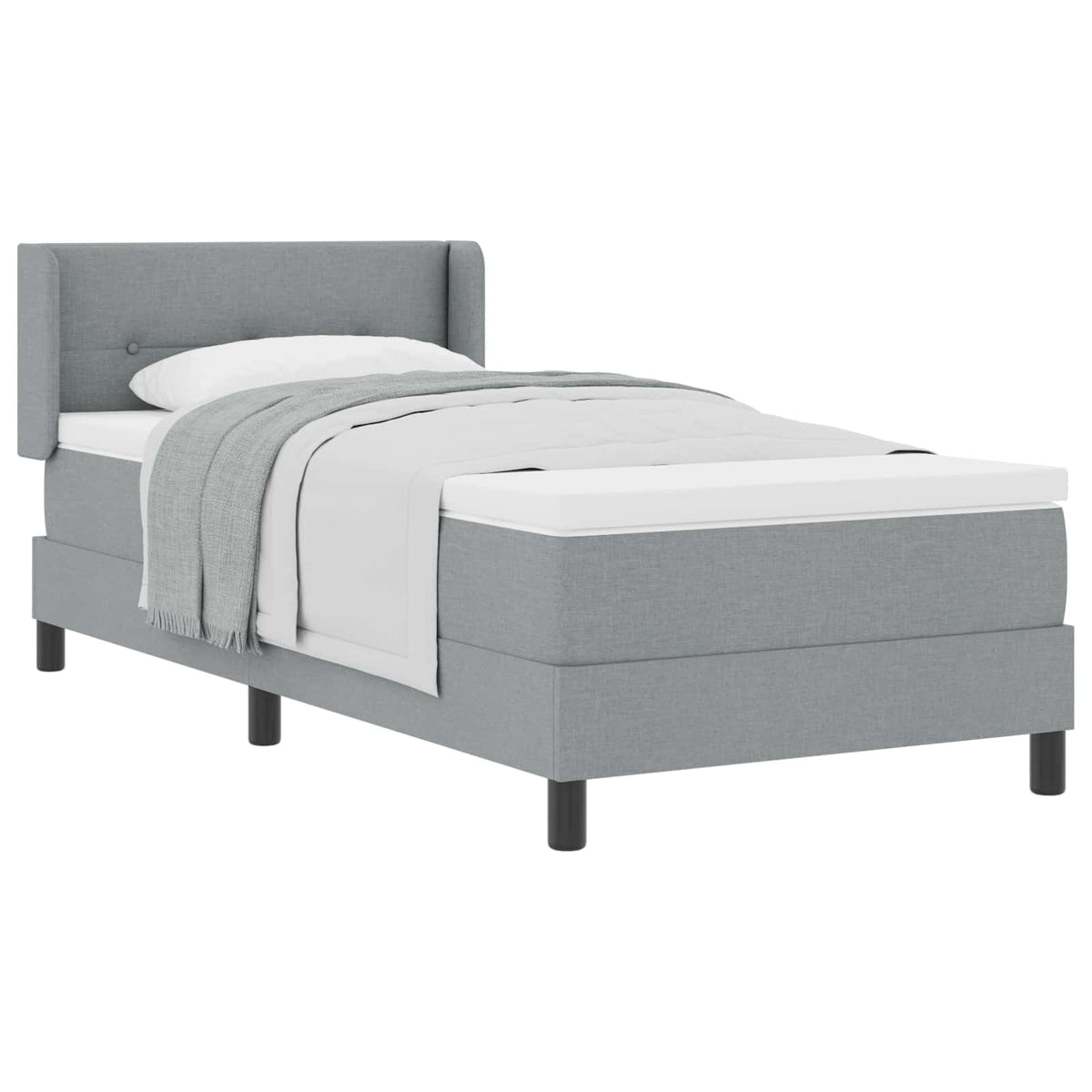 Krevet s opruga kutije Svijetlo siva 200 x 90 cm tkanina