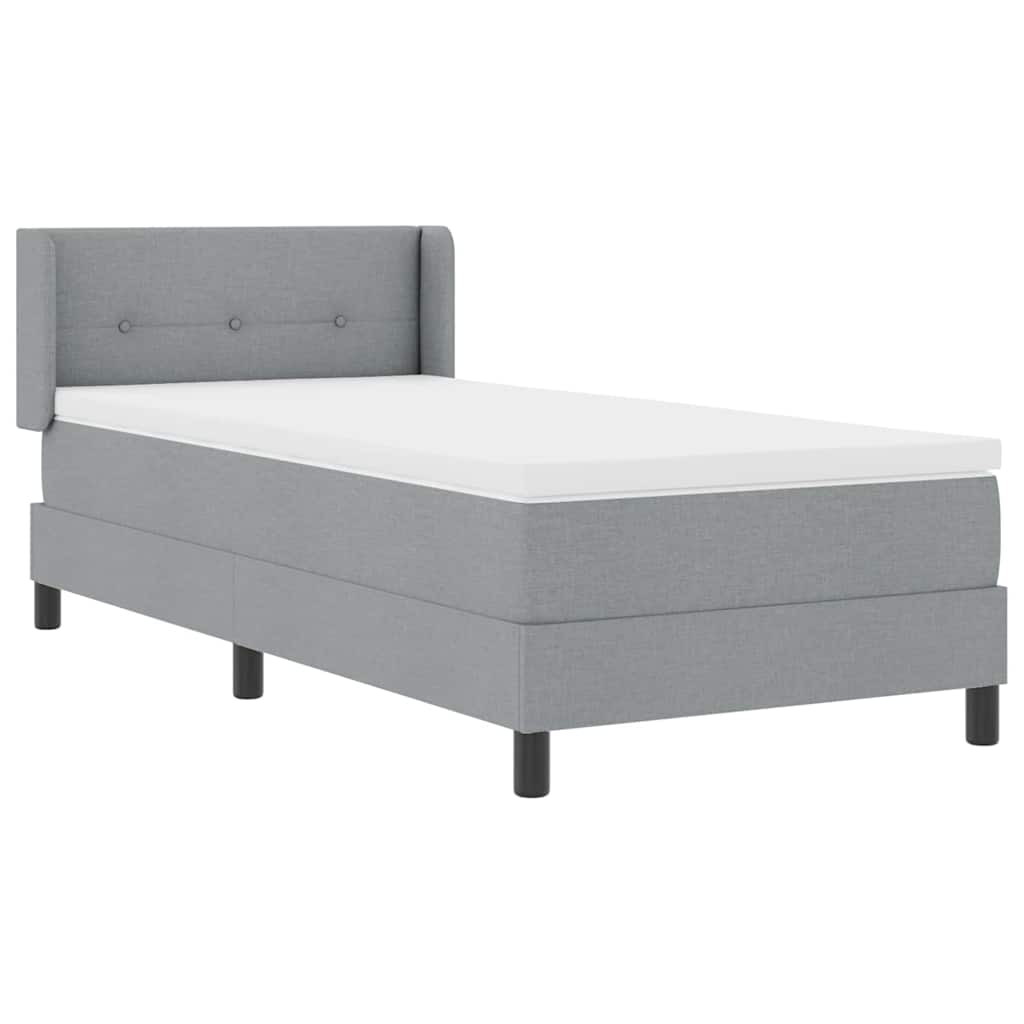 Krevet s opruga kutije Svijetlo siva 200 x 90 cm tkanina